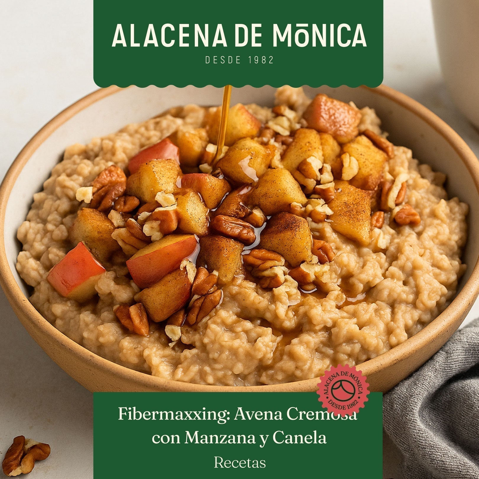 Fibermaxxing: Avena Cremosa con Manzana y Canela