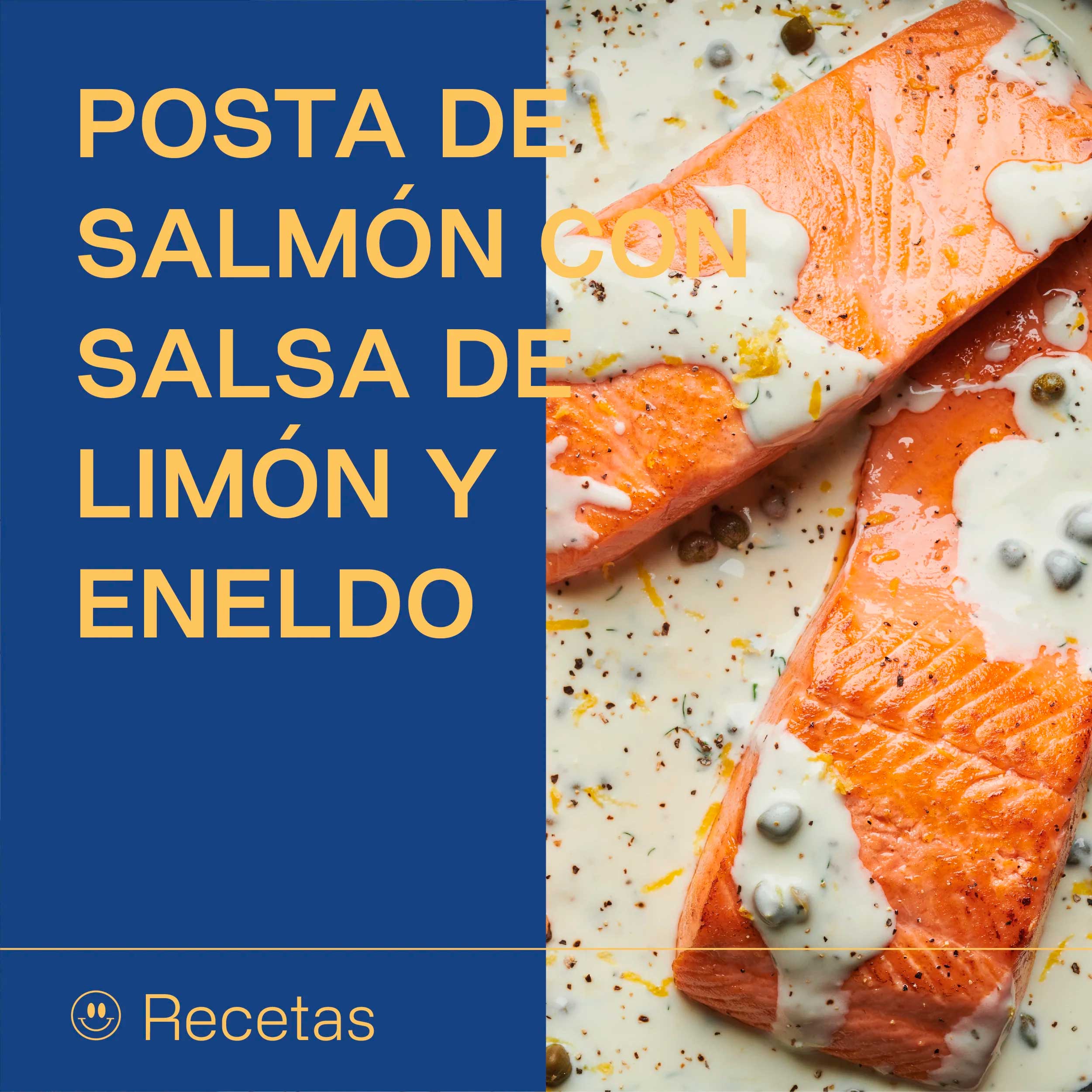 Posta de salmón con salsa de limón y eneldo