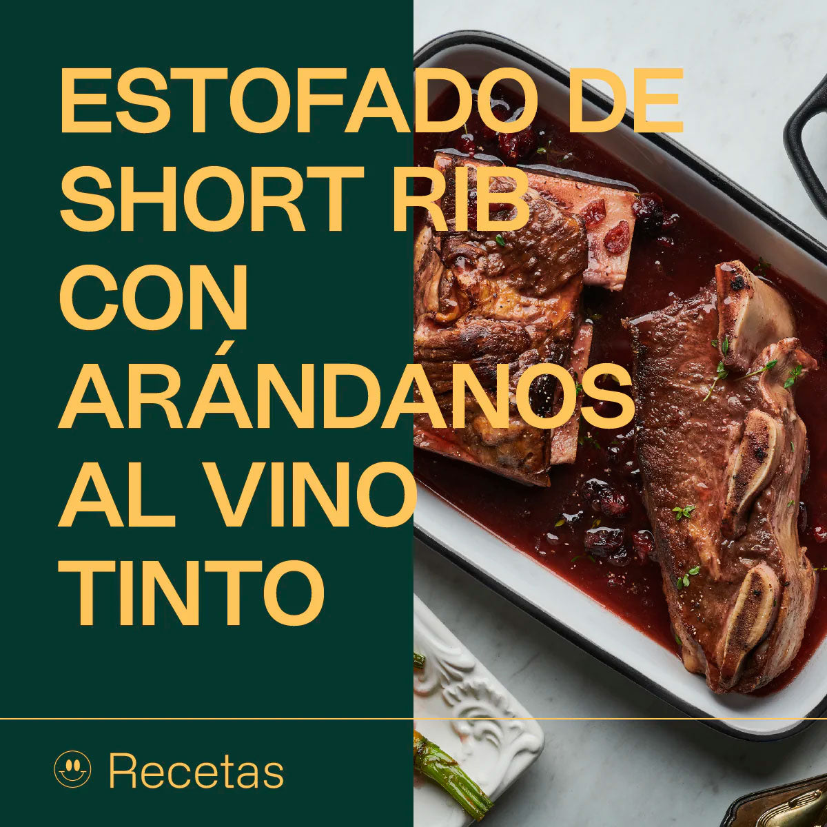 ESTOFADO DE SHORT RIB CON ARÁNDANOS AL VINO TINTO