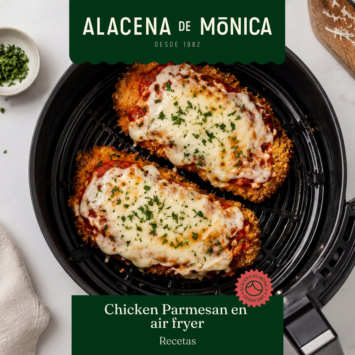 Chicken Parmesan en air fryer: crujiente, jugoso y listo en 20 minutos