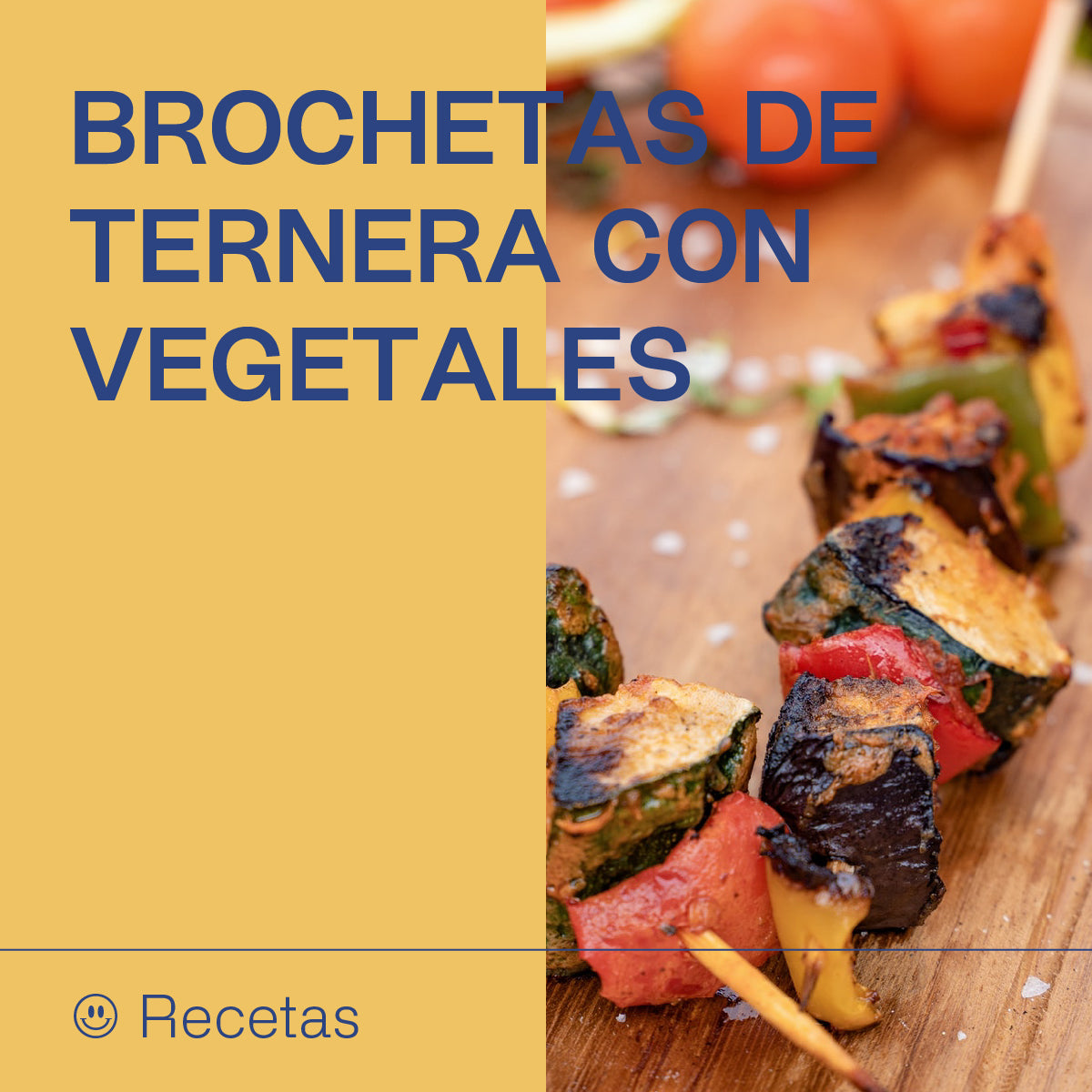 Brochetas de ternera con vegetales