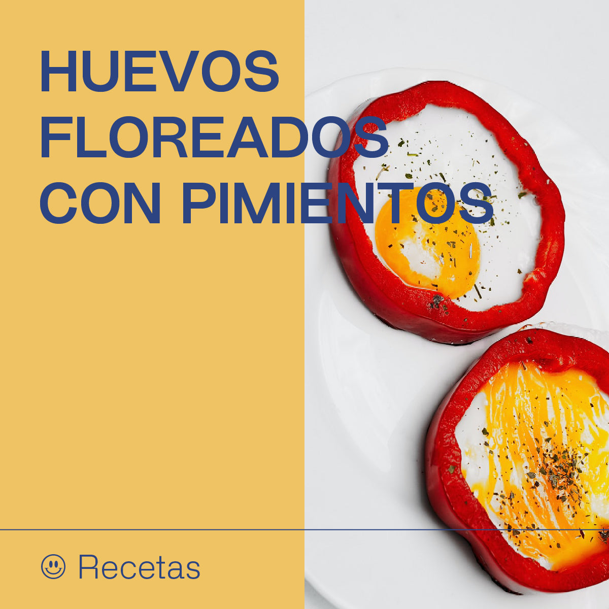Huevos floreados con pimientos