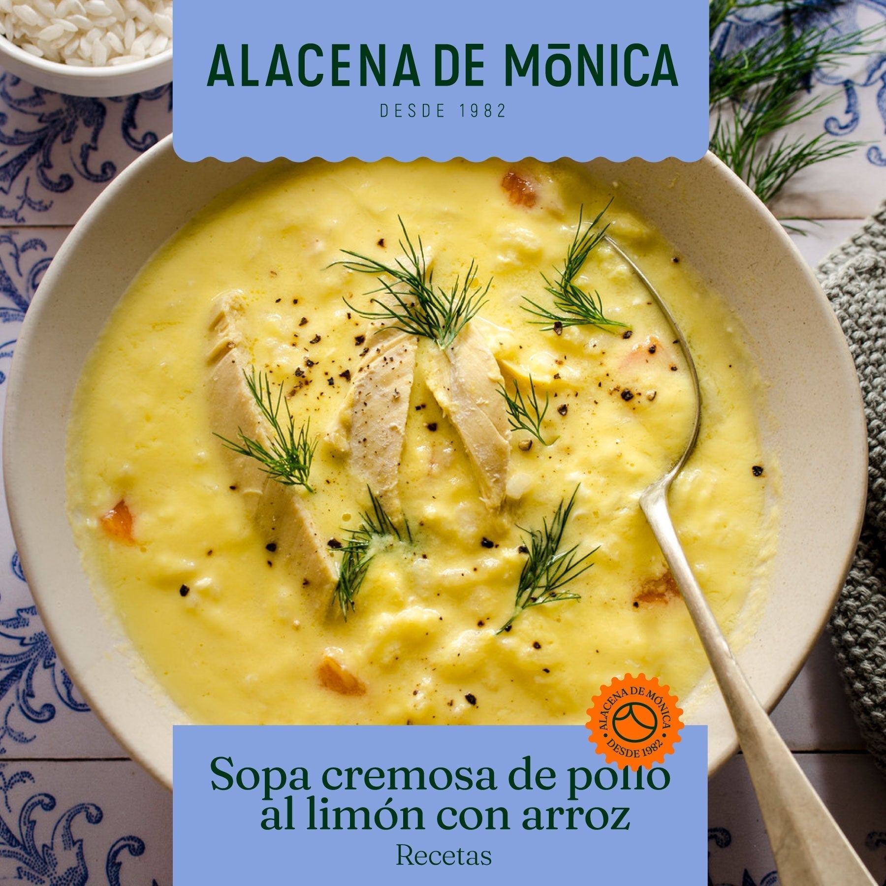 Sopa Cremosa de Pollo al Limón con Arroz