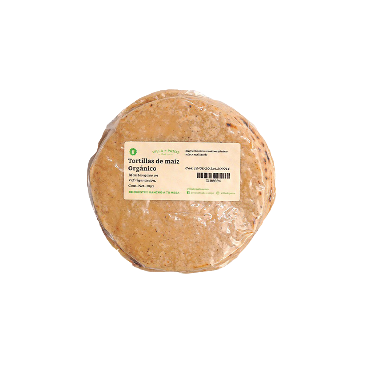 Tortillas de Maíz Orgánicas Villa de Patos Alacena de Mónica