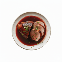 Pierna de Cerdo al Vino Tinto con Salsa de Ciruela