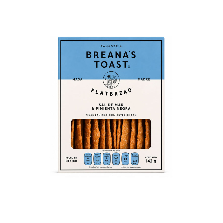 Crackers de Masa Madre con Sal y Pimienta Negra Breana's Toast