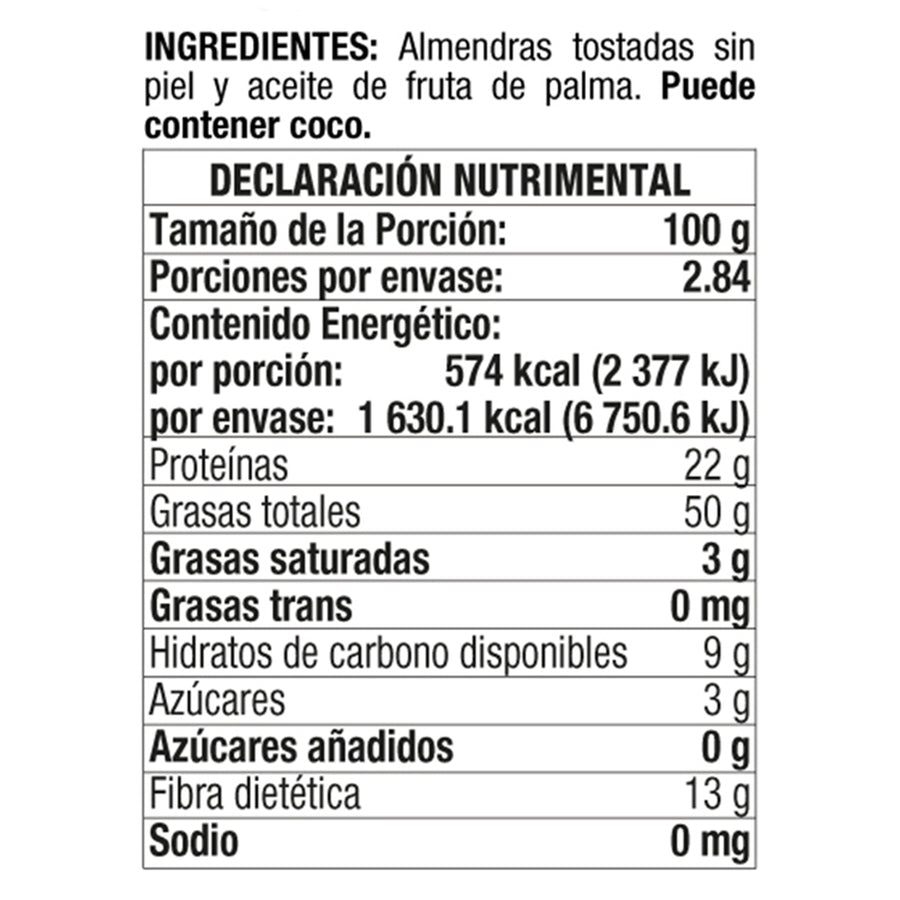 Crema de Almendras sin Azucar Barney