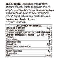 Barra de Avena con Crema de Cacahuate y Fresa Orgánica sin Gluten