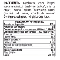 Barra de Avena con Mantequilla de Cacahuate Orgánico y Platano sin Gluten