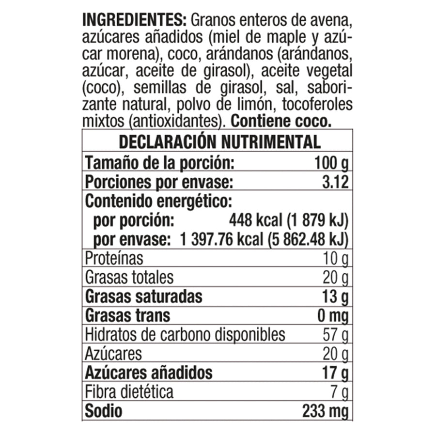 Granola Tostada con Limón y Mora Azul sin Gluten