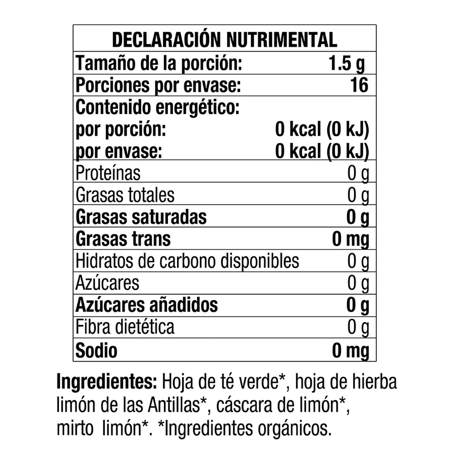 Té Verde Orgánico Hierba Limón Traditional Medicinals